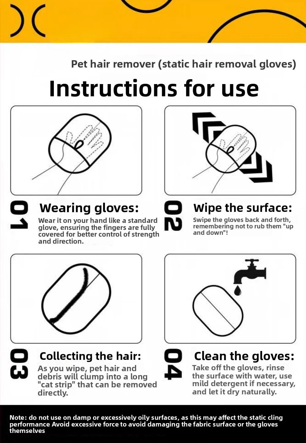 Comprehensive Pet Hair Removal Kit With Sticky Roller Gloves