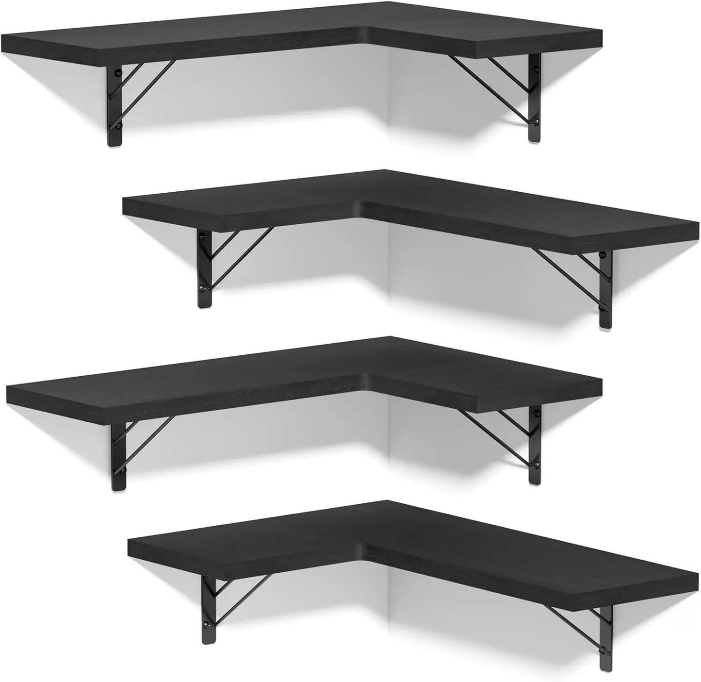 Corner Shelf Wall Mounted Floating Wall Shelves for Storage Rustic Wood Hanging Shelves for Display Bathroom