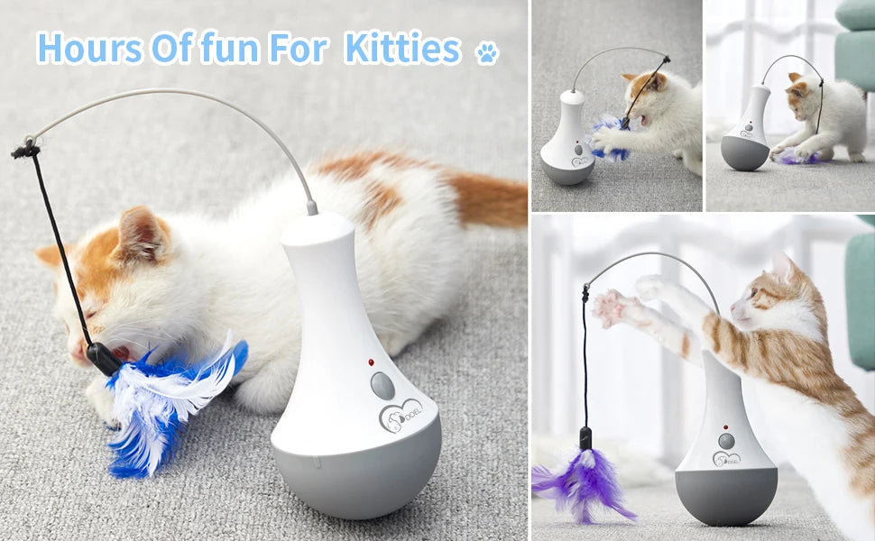 Automatic Rotating Feather Toy For Active Indoor Cat