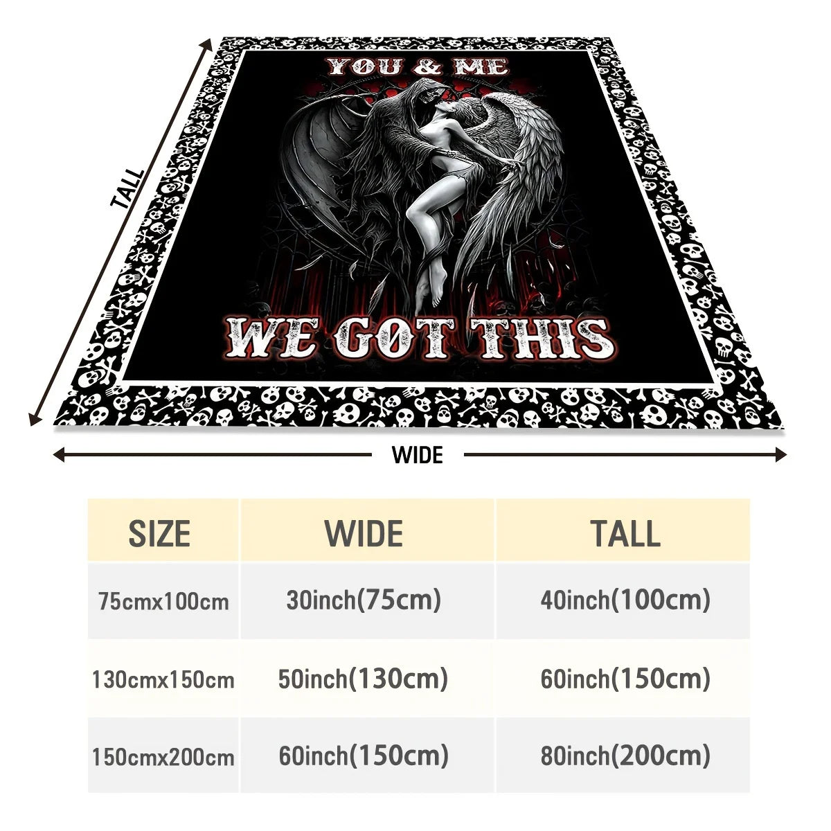 Contemporary Skull And Angel Fleece Throw Blanket All Seasons