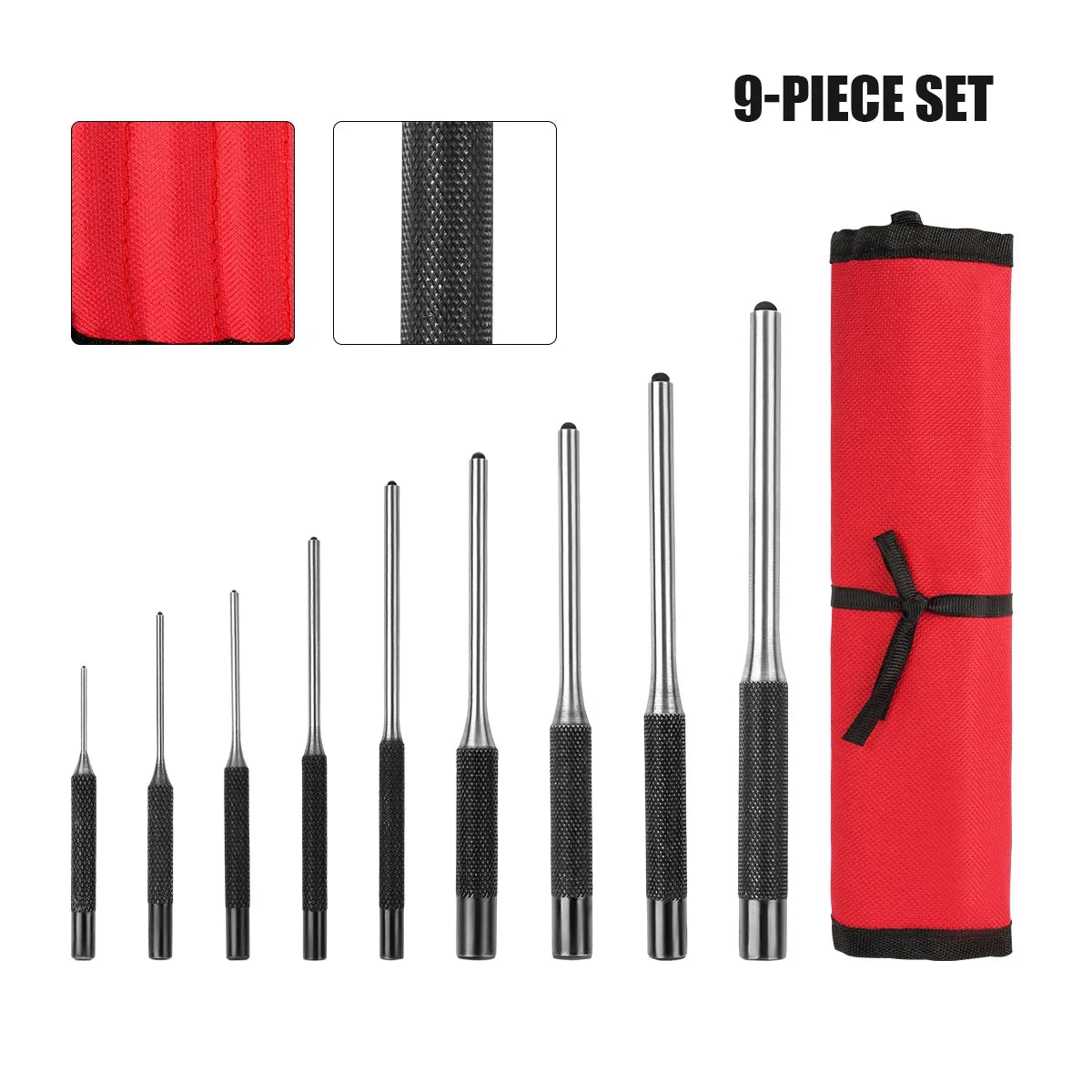 Reliable Roll Pin Punch Set With Storage Pouch Hammer