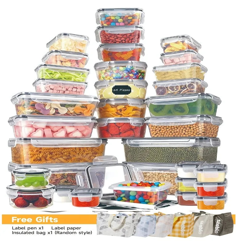 Stackable Airtight Food Storage Containers With Locking Lids
