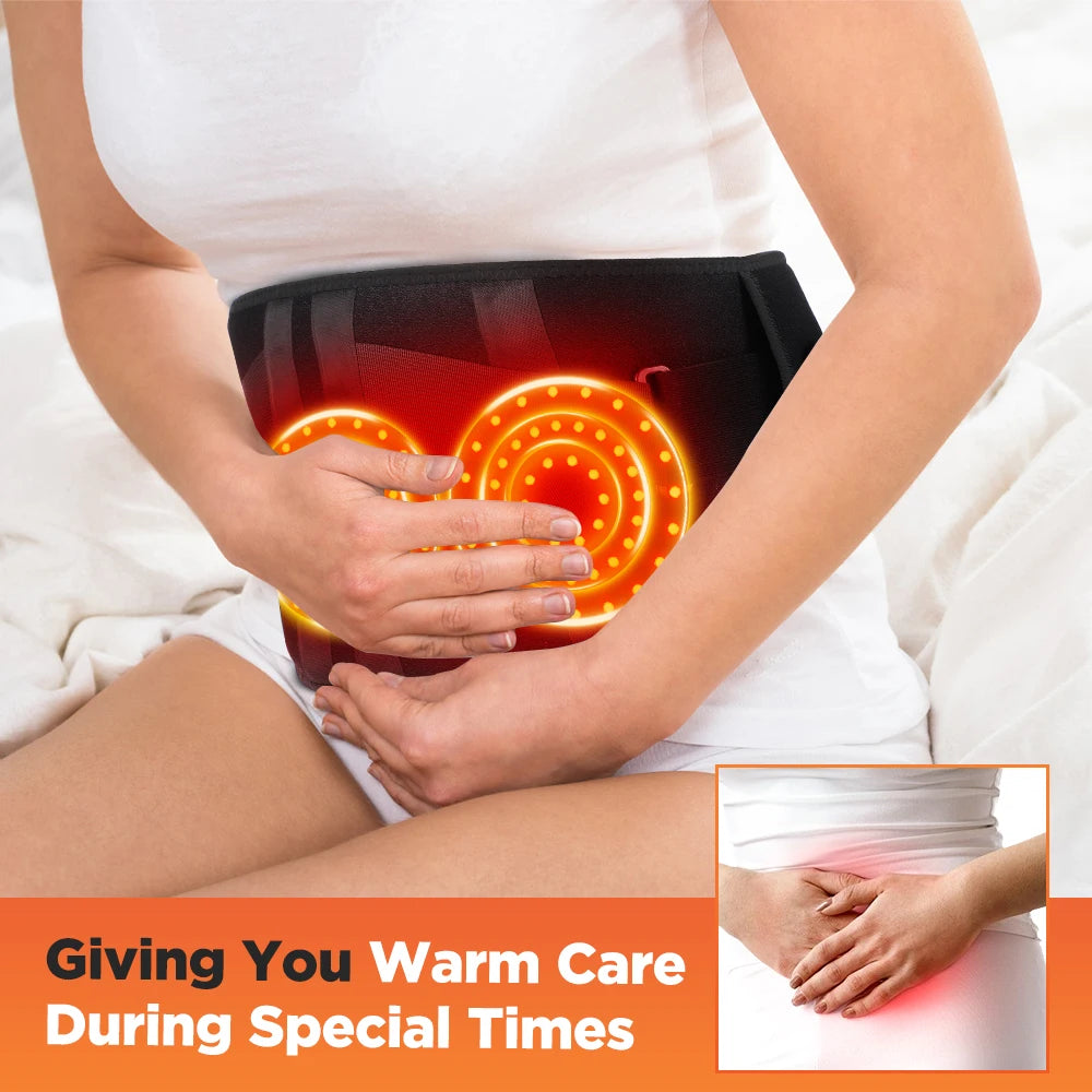 Heating Vibration Massager Belt with Red Light Hot Compress