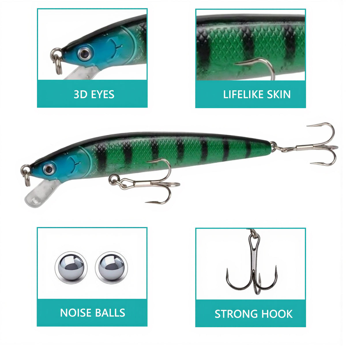10-Piece New Lure Set 8g And 11g Bionic Plastic Fishing Lures Suitable For Lure And Sea Fishing Portable And Easy To Install