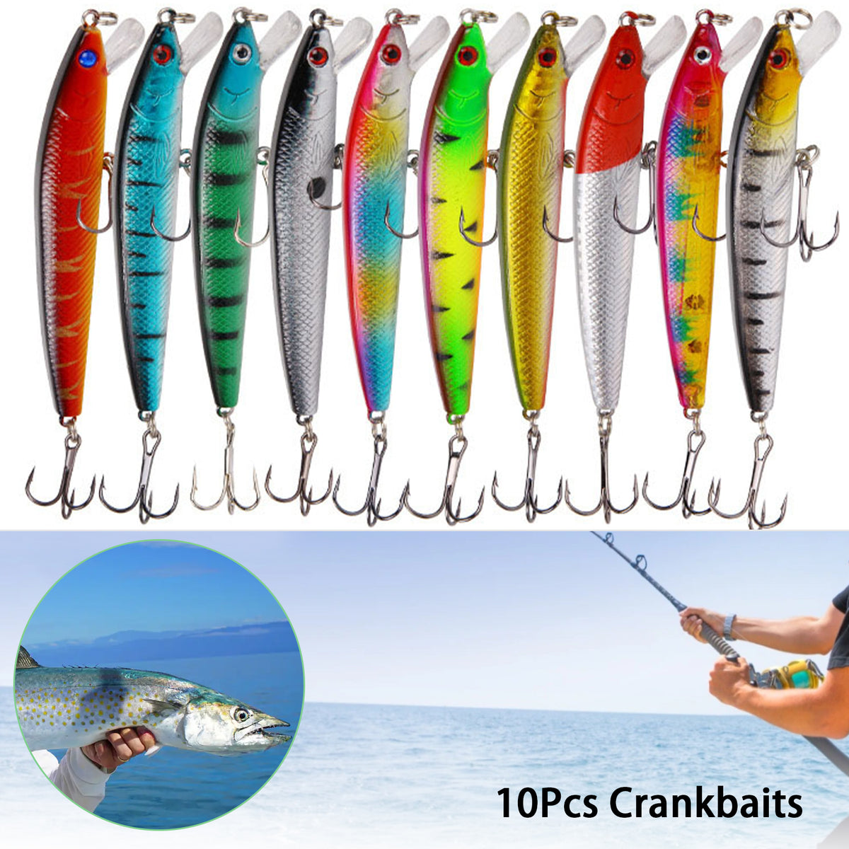 10-Piece New Lure Set 8g And 11g Bionic Plastic Fishing Lures Suitable For Lure And Sea Fishing Portable And Easy To Install