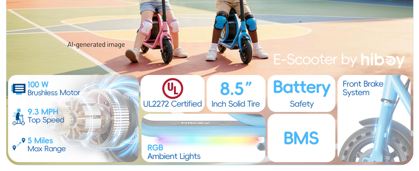 Hiboy Joyhaul Foldable Kids Electric Scooter With Led Lights