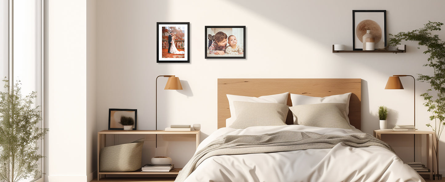 8x10 Picture Frame 1 Pack, Photo Frame with HD Plexiglass, Display Pictures 5x7 with Mat or 8x10 Without Mat, Picture Frames Collage for Tabletop or Wall Display, Black