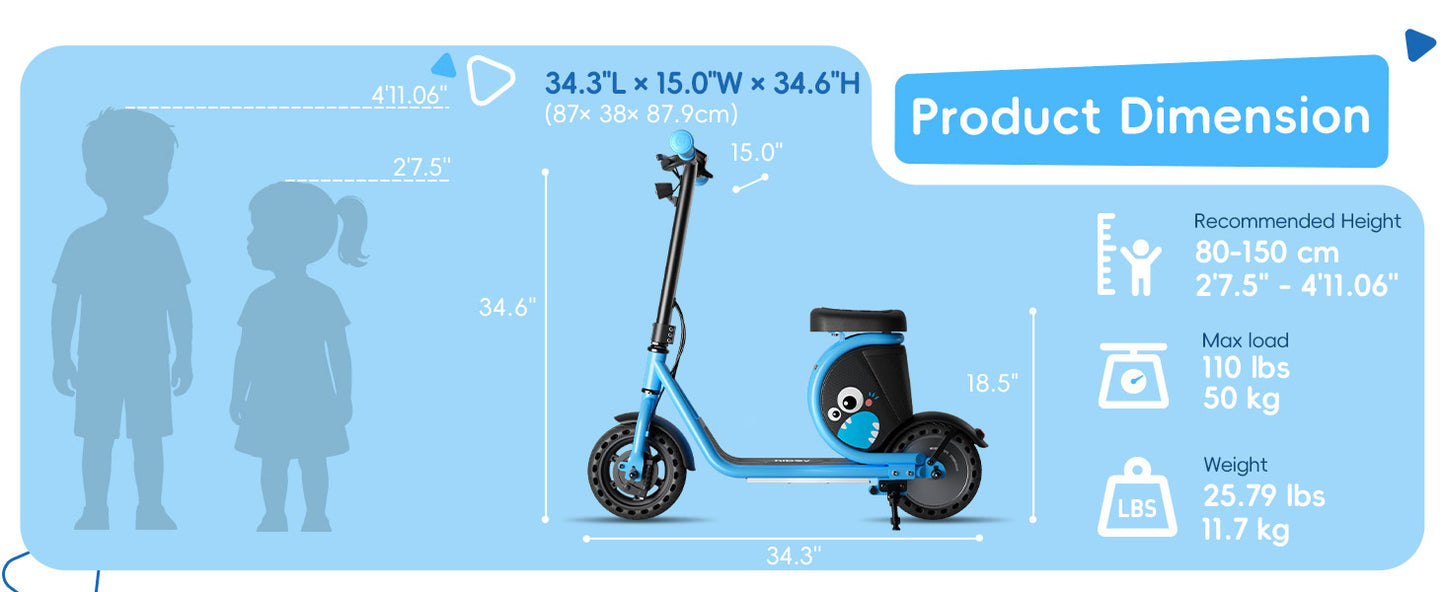 Hiboy Joyhaul Foldable Kids Electric Scooter With Led Lights