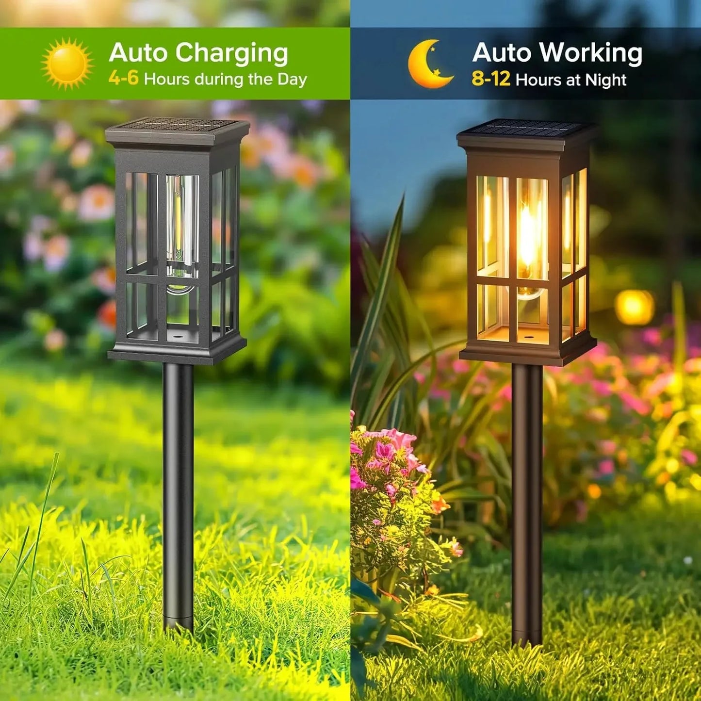 Waterproof Solar Pathway Lights Outdoor Led Garden Decor