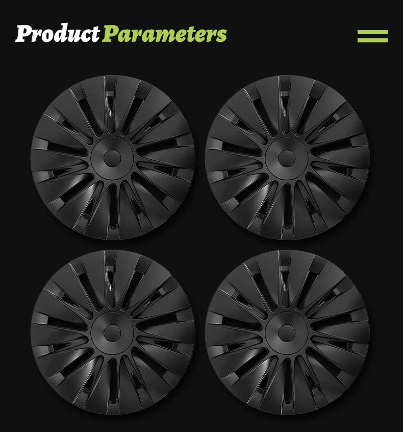 4PCS Design for TESLA Model Y 2020-2024 Vehicle Full Coverage Blade Wheel Cover Cap 19 Inches Hubcaps  Automobile Accessories
