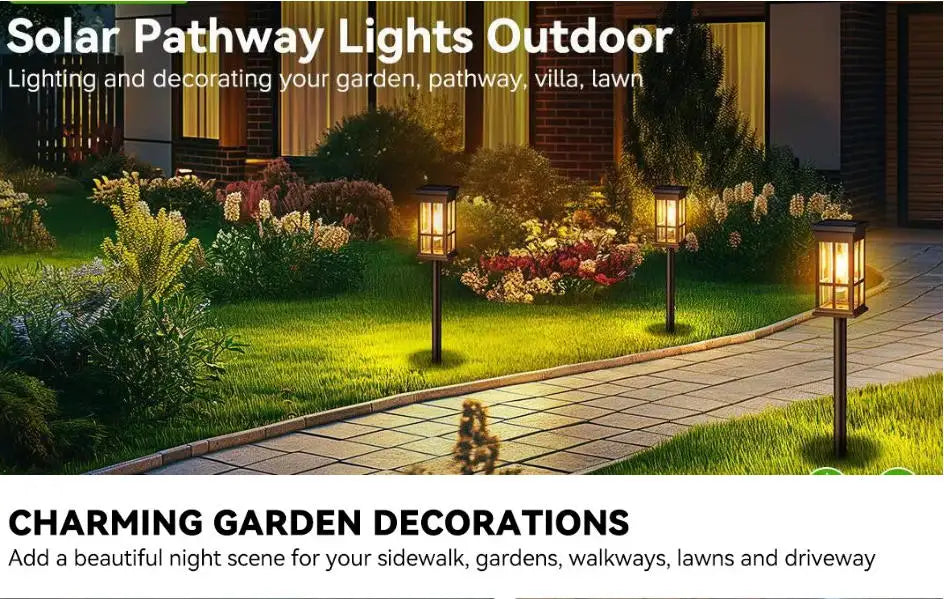 Waterproof Solar Pathway Lights Outdoor Led Garden Decor