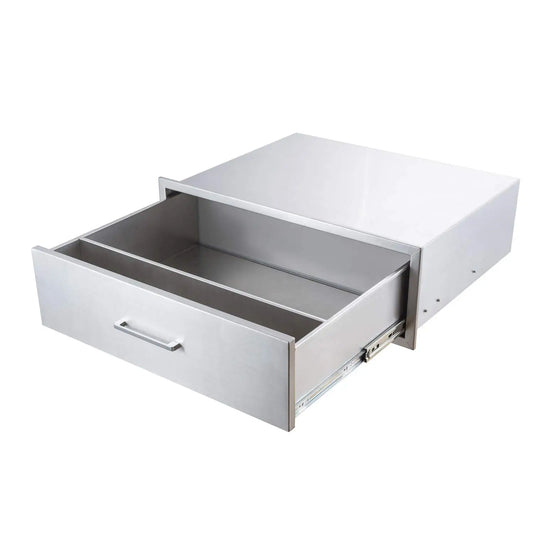Outdoor Kitchen Single Drawer 30 Stainless Steel BBQ Single Drawer Enlarger 30 W x 10 H x 23 D Enclosed Built-in Drawer