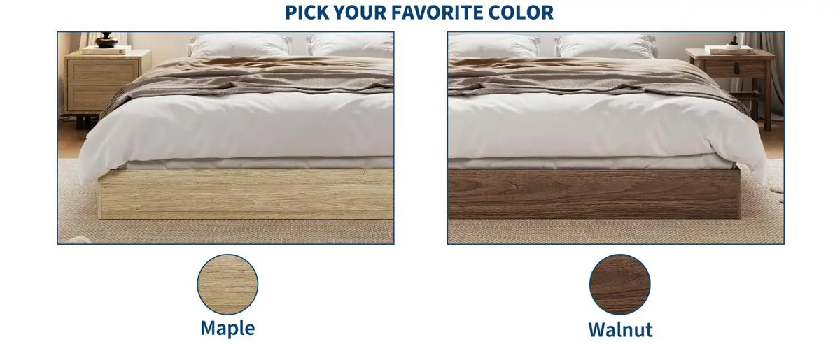 Modern Wooden Platform Bed Frame Featuring Sturdy Support Slats