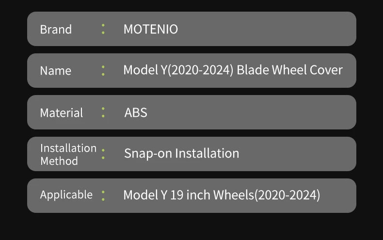 4PCS Design for TESLA Model Y 2020-2024 Vehicle Full Coverage Blade Wheel Cover Cap 19 Inches Hubcaps  Automobile Accessories