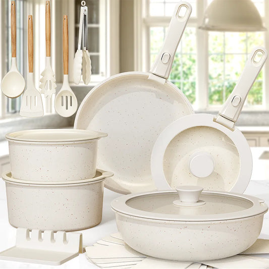 Astercook Ceramic Nonstick Cookware Set With Sensor Handles