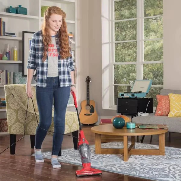 Dirt Devil Vibe 3-in-1 Corded Stick Vacuum Cleaner with Removable Hand Held Vacuum: Lightweight, Bagless, Multi-Surface, Red
