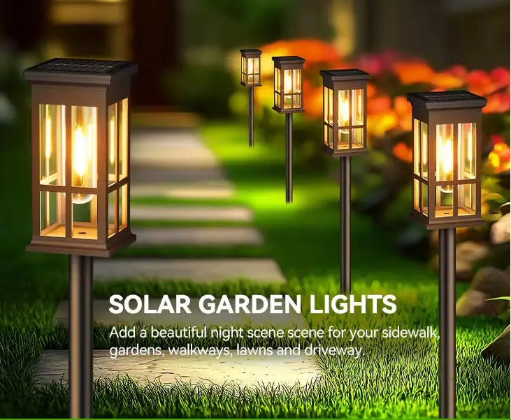 Waterproof Solar Pathway Lights Outdoor Led Garden Decor