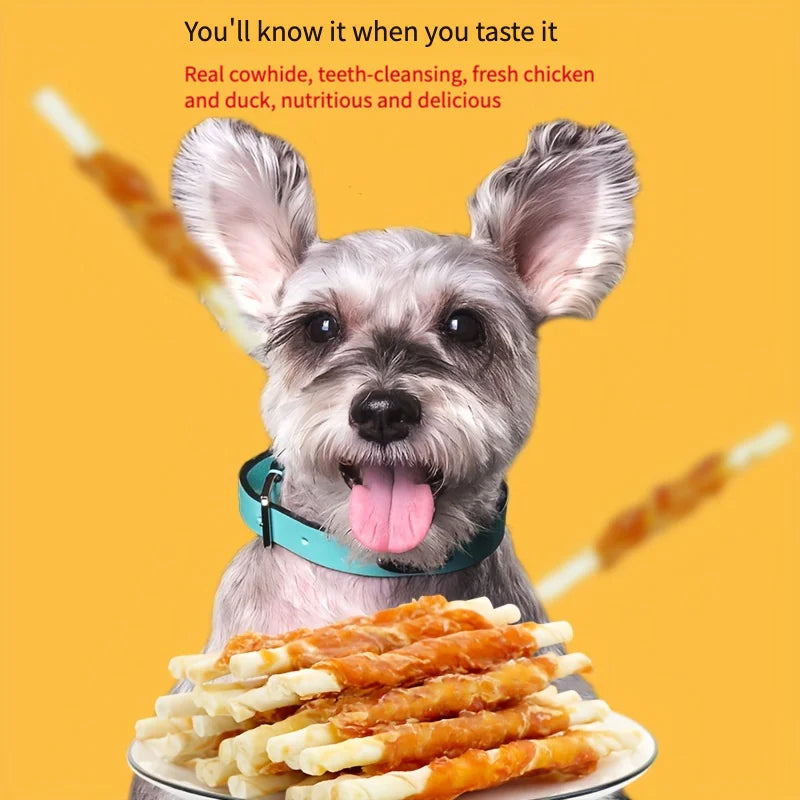 100g 400g Chicken Wrapped Rawhide Sticks Dog Treats for Small Medium and Large Dogs Made with Real Chicken