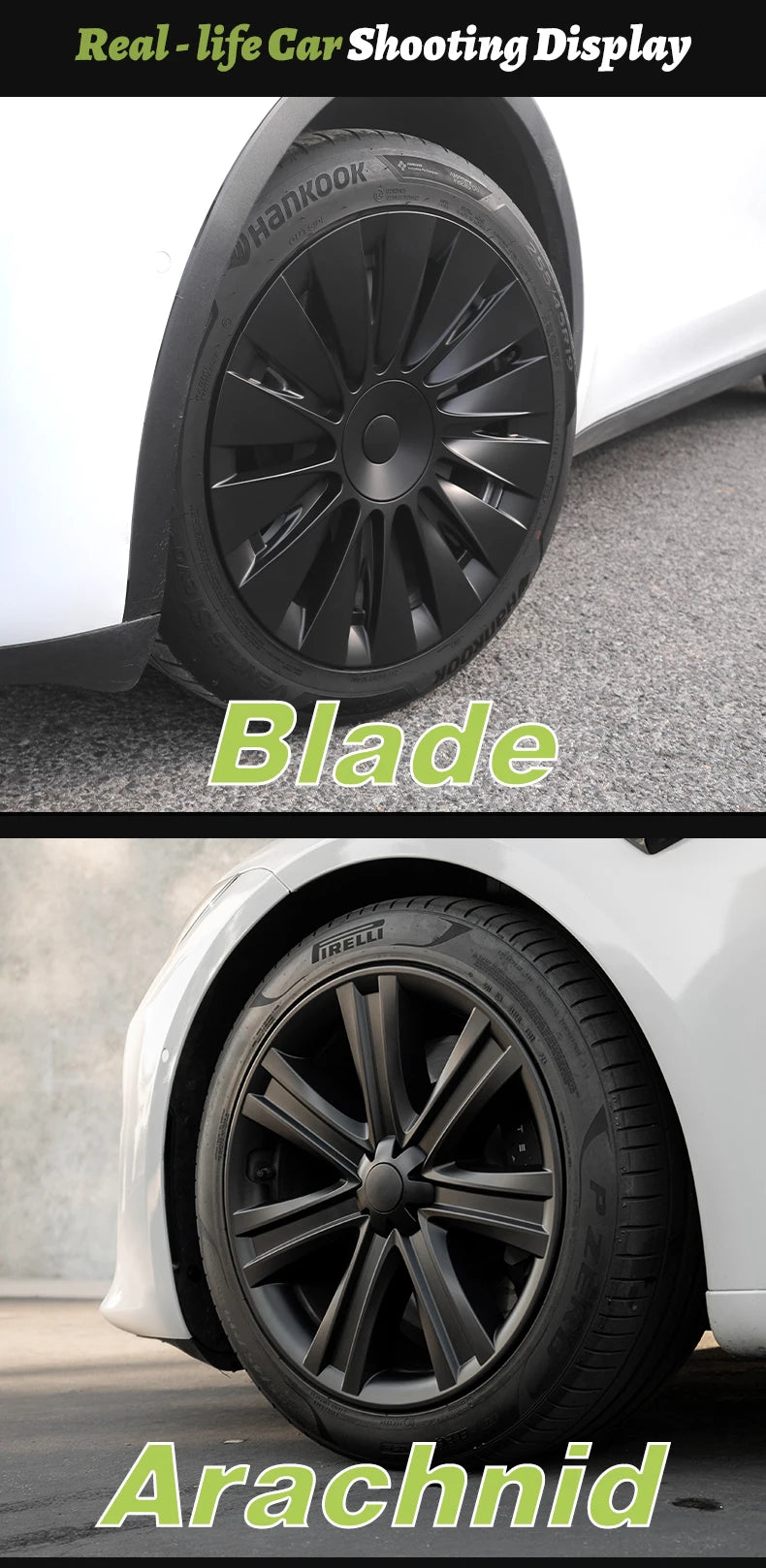 4PCS Design for TESLA Model Y 2020-2024 Vehicle Full Coverage Blade Wheel Cover Cap 19 Inches Hubcaps  Automobile Accessories