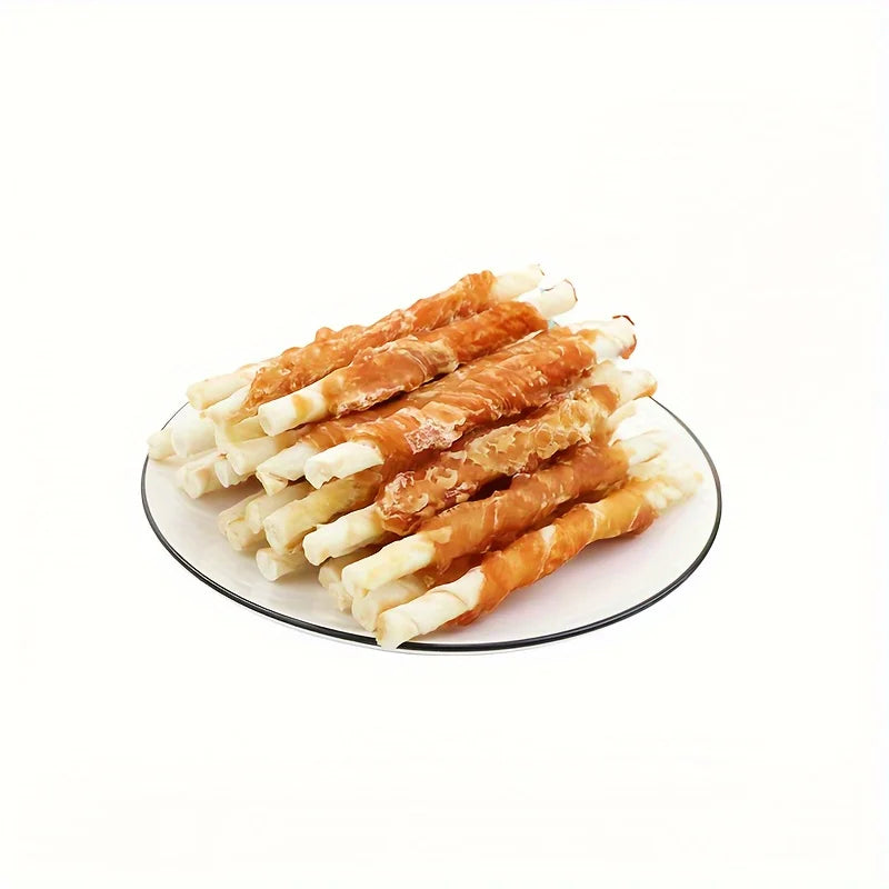 100g 400g Chicken Wrapped Rawhide Sticks Dog Treats for Small Medium and Large Dogs Made with Real Chicken