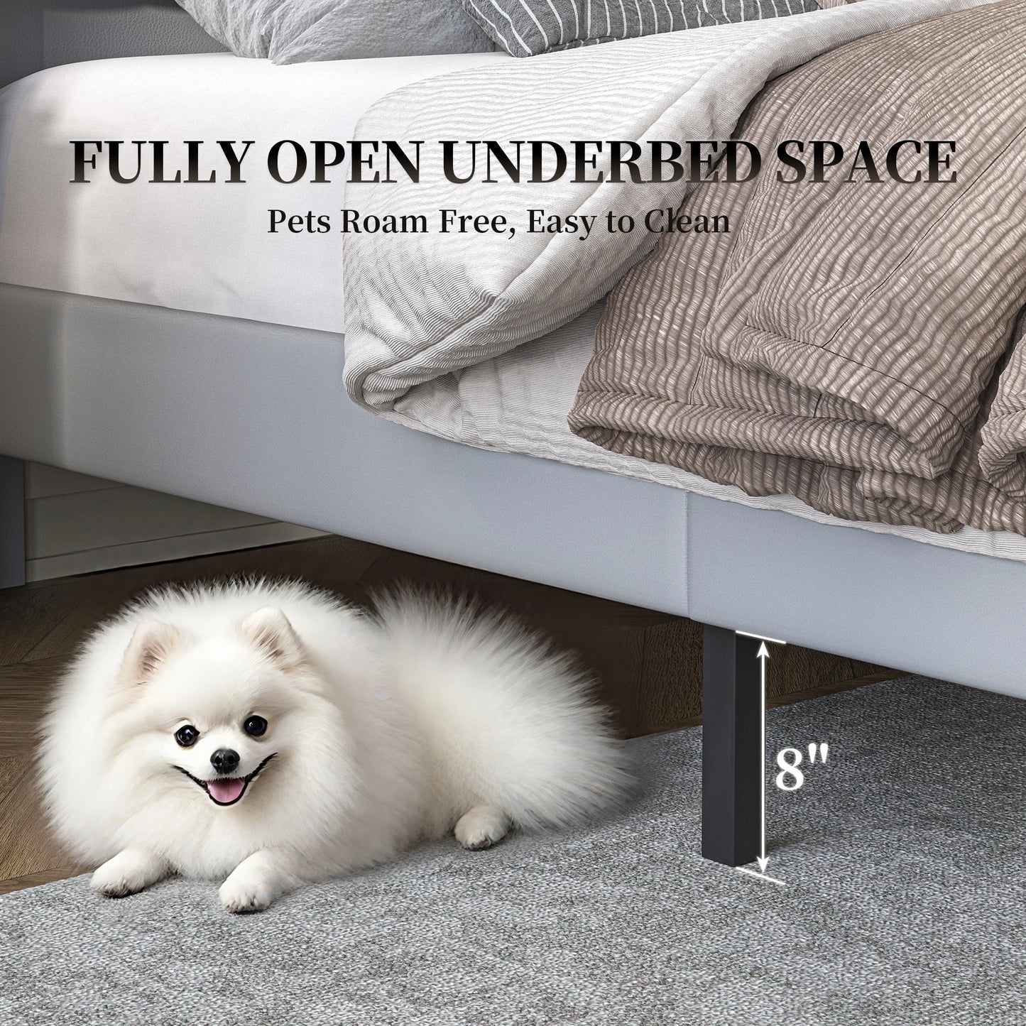 Aurora PU Leather Bed Frame Pet Rest Star Projector