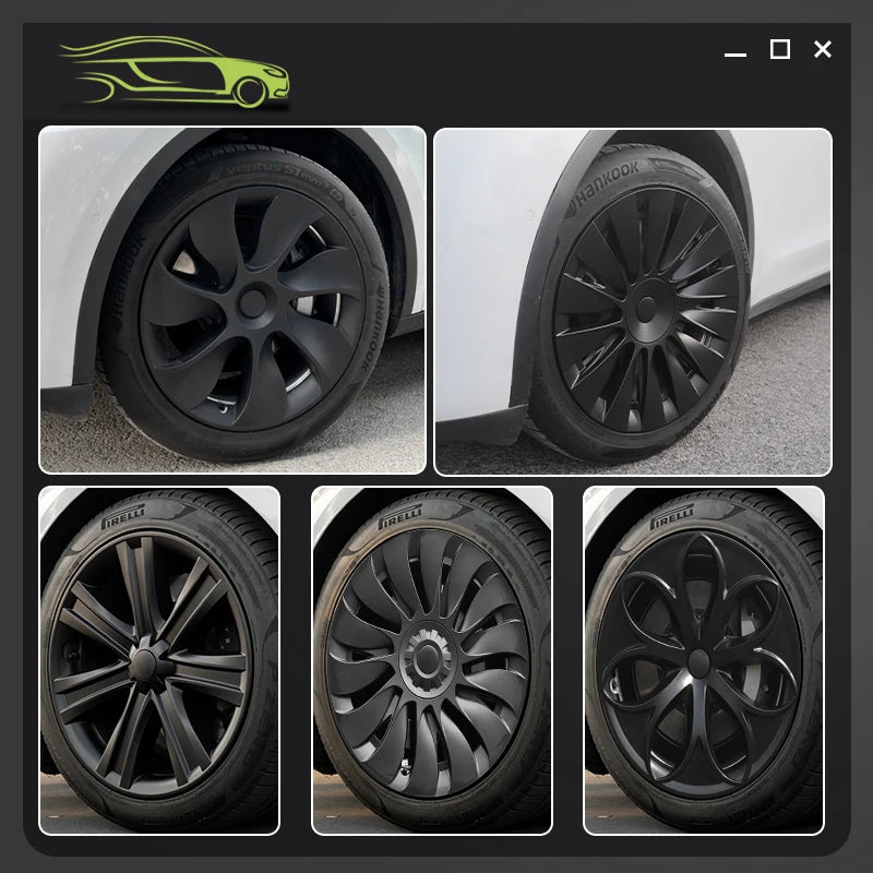 4PCS Design for TESLA Model Y 2020-2024 Vehicle Full Coverage Blade Wheel Cover Cap 19 Inches Hubcaps  Automobile Accessories