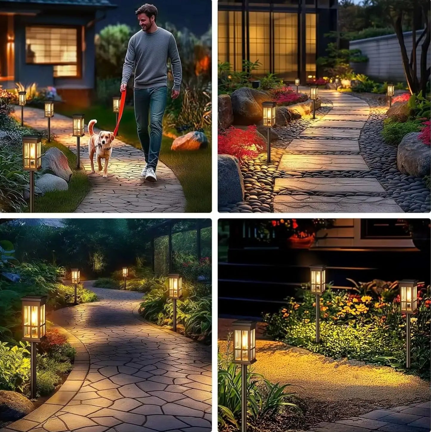 Waterproof Solar Pathway Lights Outdoor Led Garden Decor