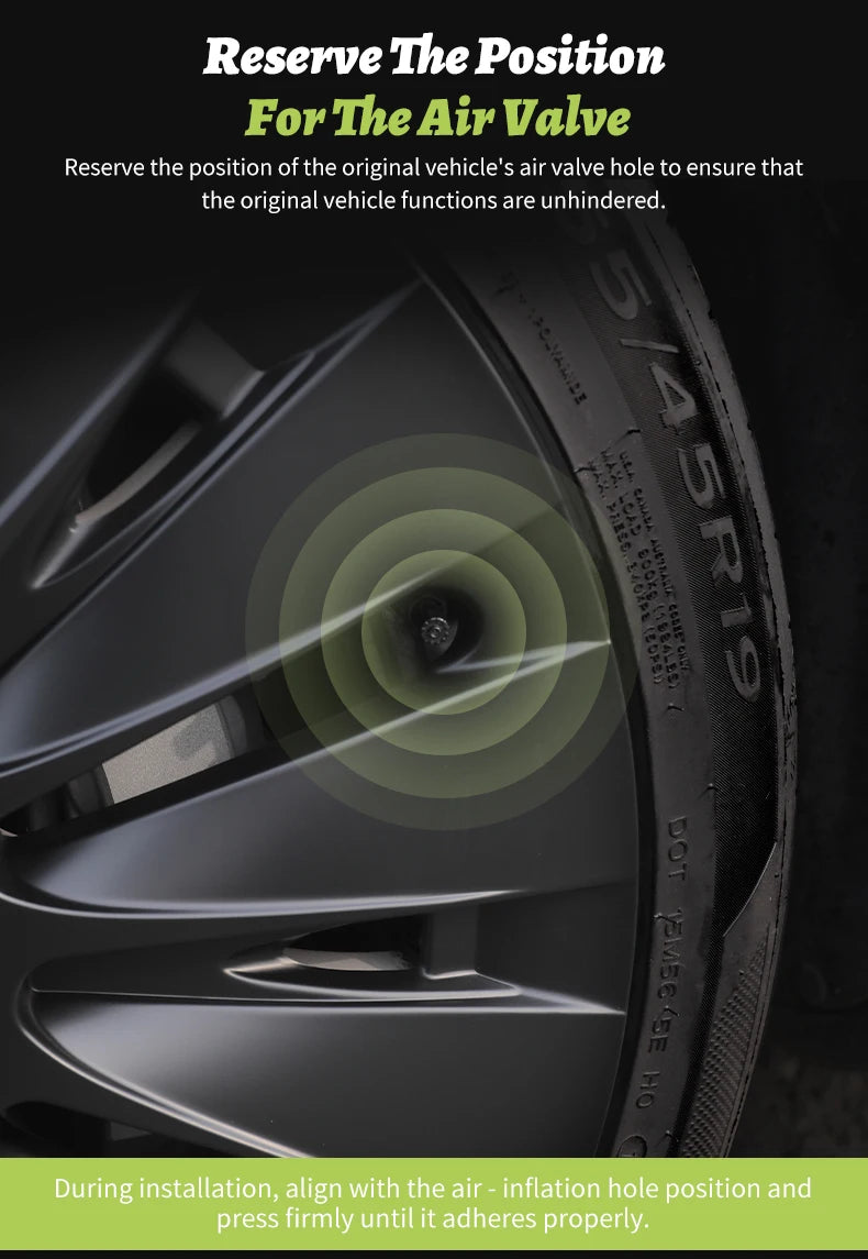 4PCS Design for TESLA Model Y 2020-2024 Vehicle Full Coverage Blade Wheel Cover Cap 19 Inches Hubcaps  Automobile Accessories