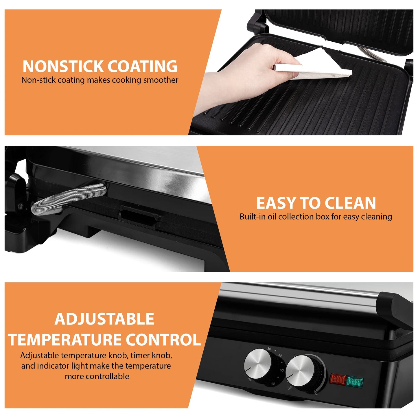 Electric Sandwich Maker Grill plate Panini 1800W Cooking Kitchen Appliances Breakfast Waffles Machine Non-stick  Pan