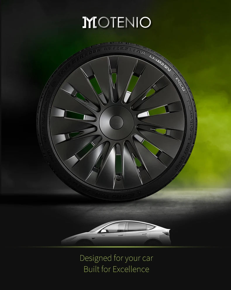 4PCS Design for TESLA Model Y 2020-2024 Vehicle Full Coverage Blade Wheel Cover Cap 19 Inches Hubcaps  Automobile Accessories