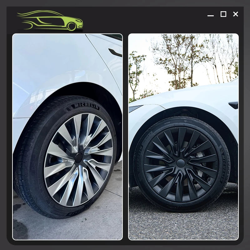 4PCS Wheel Cap 18 Inch Turbine Automobile Hubcap for Tesla Model 3 Highland 2024-2026 Hub Cap Performance Replacement for Tesla