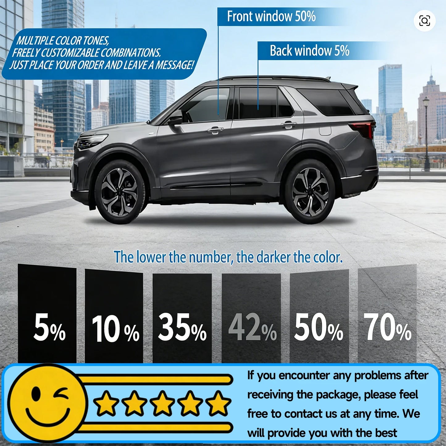Pre-Cut Window Tint Car For Toyota Prius 2010-2015 All Sides Sun UV-IR Blocking Heat & Glare 2Ply Window Protector Films Shade