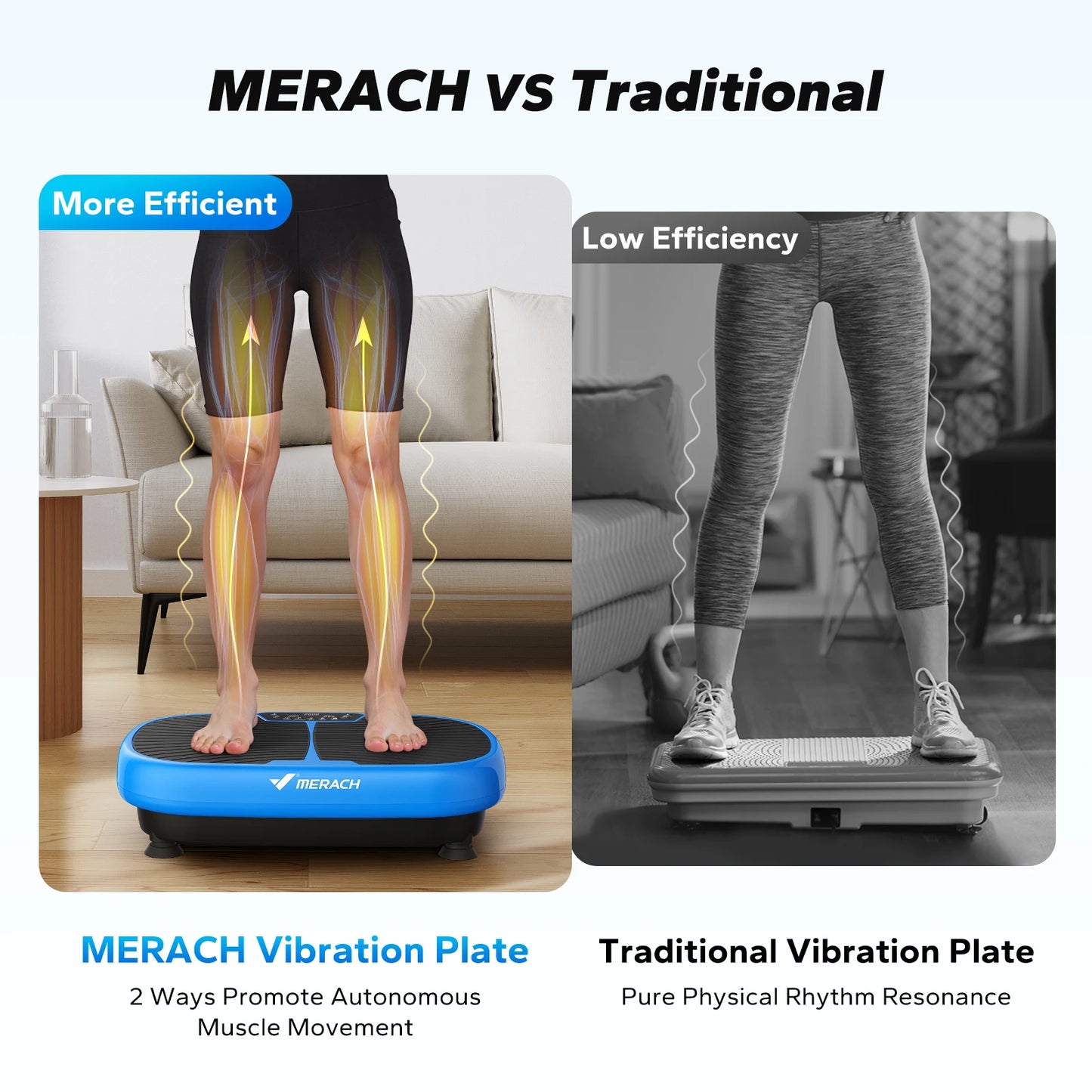 MERACH EMS Vibration Plate Exercise Machine for Pain Relief and Weight Loss