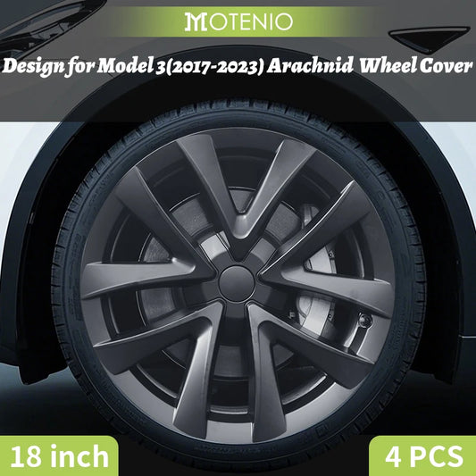 4PCS Design For TESLA Model 3 2017-2023 18 Inch Arachnid Style Wheel Cover Hubcaps Cap Only For Model 3 Wheel Cover Accessories