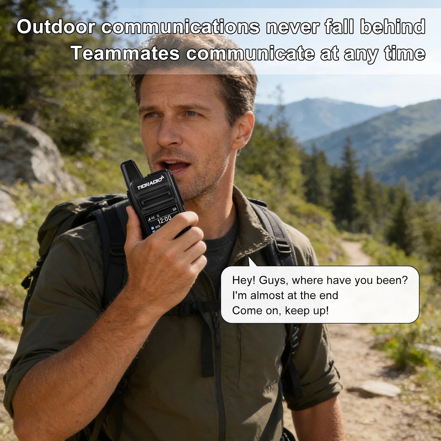 TIDRADIO TD-M15 Global signal POC Radio with 1 Year Sim Card Walkie Talkie Long Range 4G 5000 Miles for Hiking and Camping