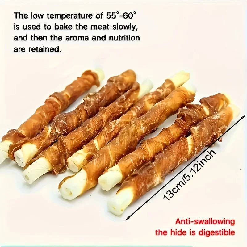 100g 400g Chicken Wrapped Rawhide Sticks Dog Treats for Small Medium and Large Dogs Made with Real Chicken