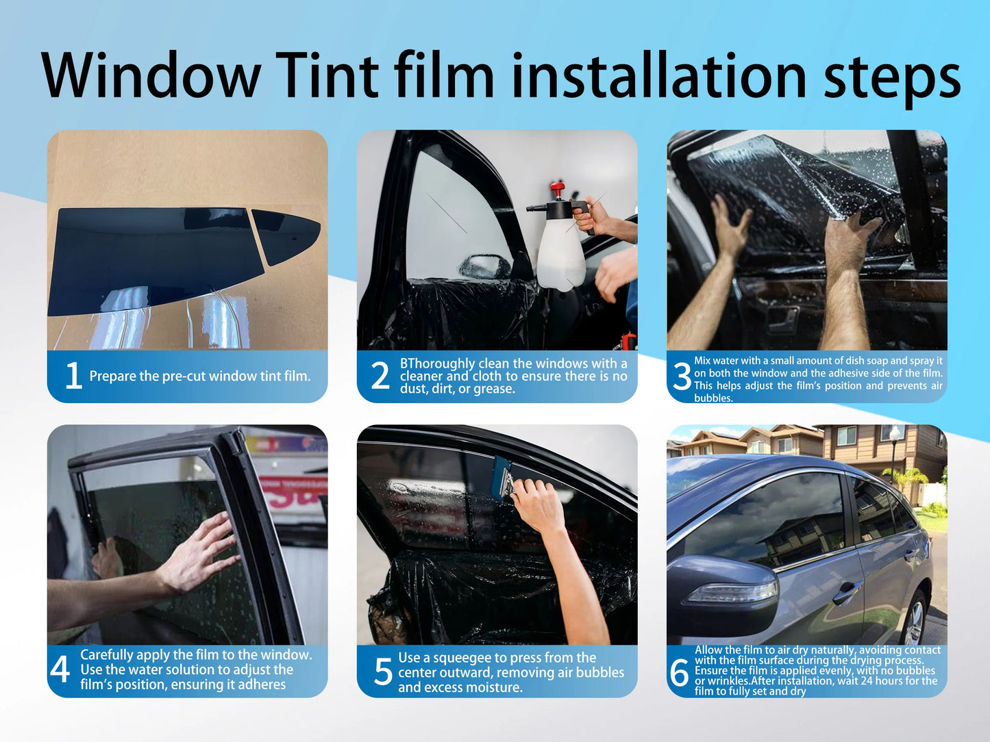 Pre-Cut Window Tint Car For Toyota Prius 2010-2015 All Sides Sun UV-IR Blocking Heat & Glare 2Ply Window Protector Films Shade