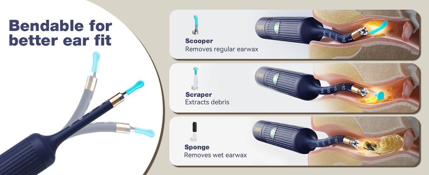Smart Visual Ear Wax Upgraded Cleaner With Camera 800W HD Endoscope Brighter Clearer Clarity Ear Cleaning Tool Includes Storage