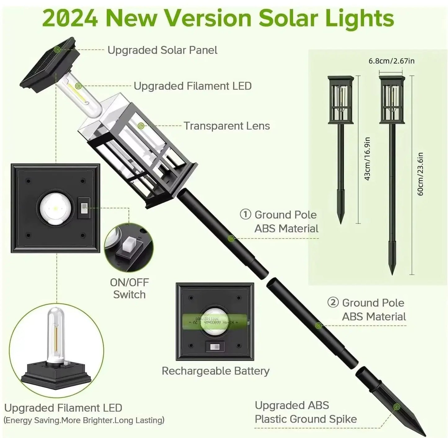 Waterproof Solar Pathway Lights Outdoor Led Garden Decor