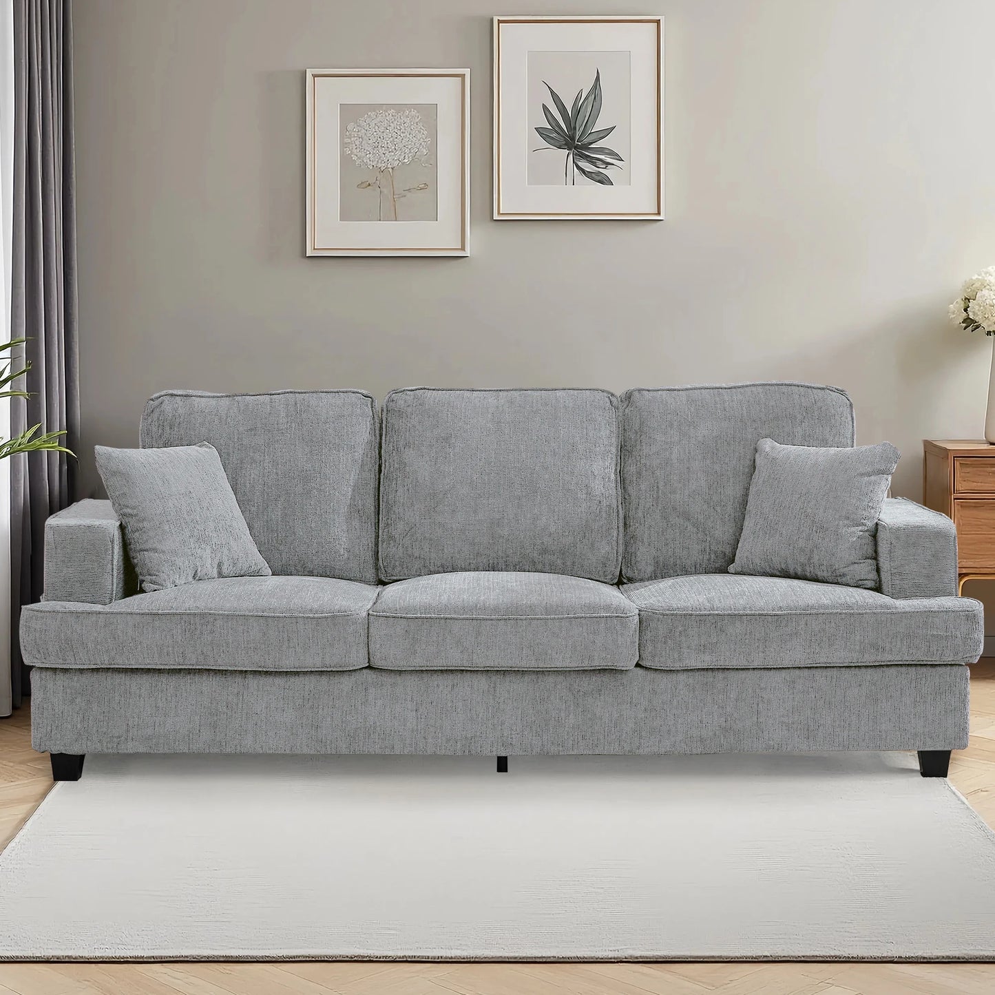 Premium Cloud Chenille Sofa For Elegant Living Room Style