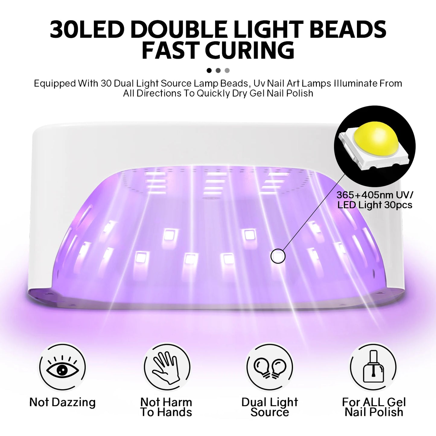 Rechargable UV LED Nail Lamp Dryer With HD Display 50W