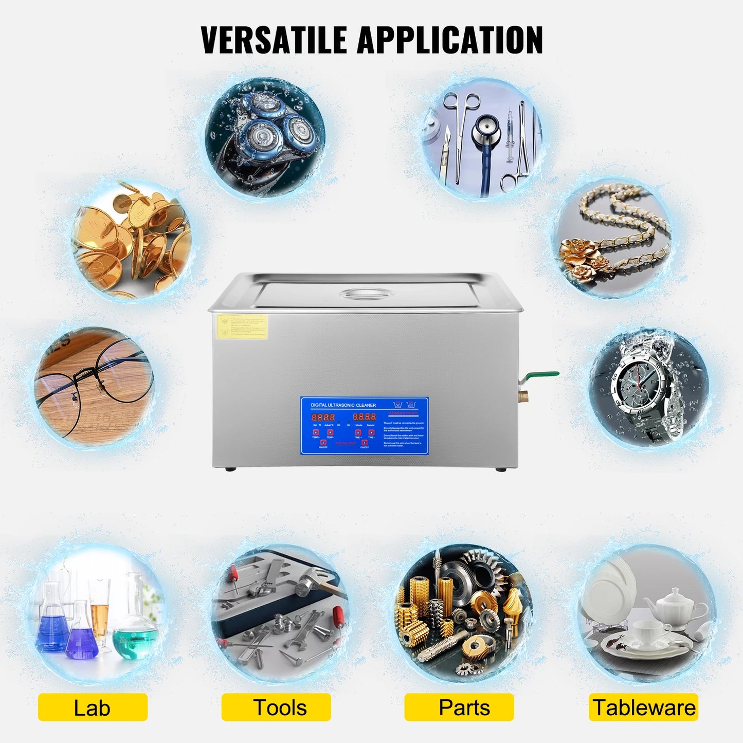 SucceBuy 1.3L 2L 3L 6L 10L 15L 22L 30L Ultrasonic Cleaner Lave-Dishes Portable Heated Washing Machine Ultrasound Home Appliances