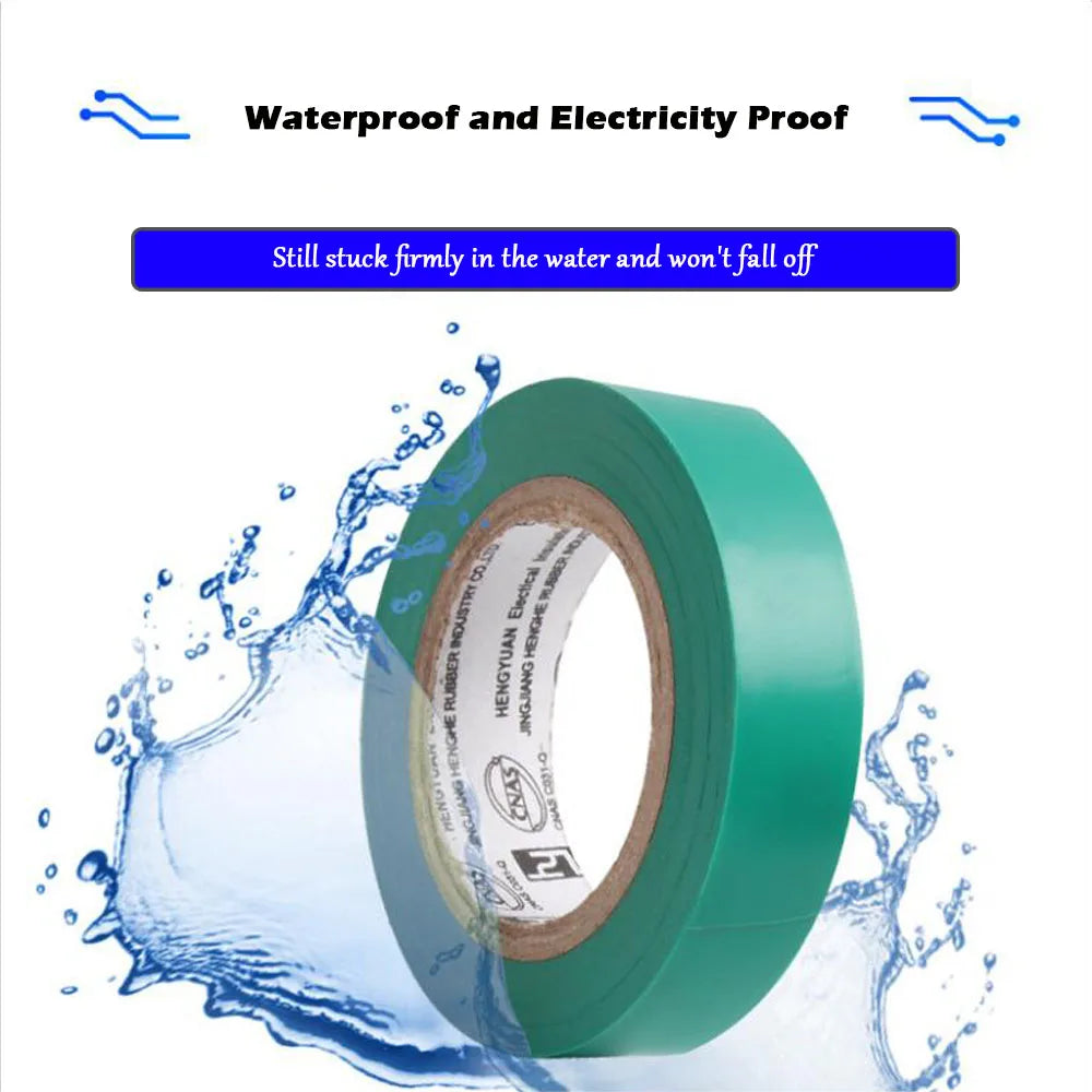 10 Meters Strong Electrical Tape Color Wear-resistant Lead-free Electrical Insulation Electrical Tape PVC Fame Retardant