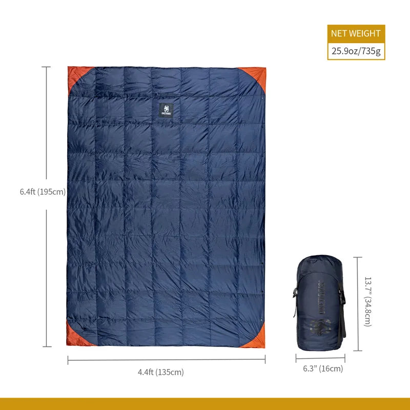 OneTigris Camping Blanket Foldable Travel Quilt For Outdoor Camping Hiking 3-season 1-person Fits 41°F-77°F(5°C-25°C)