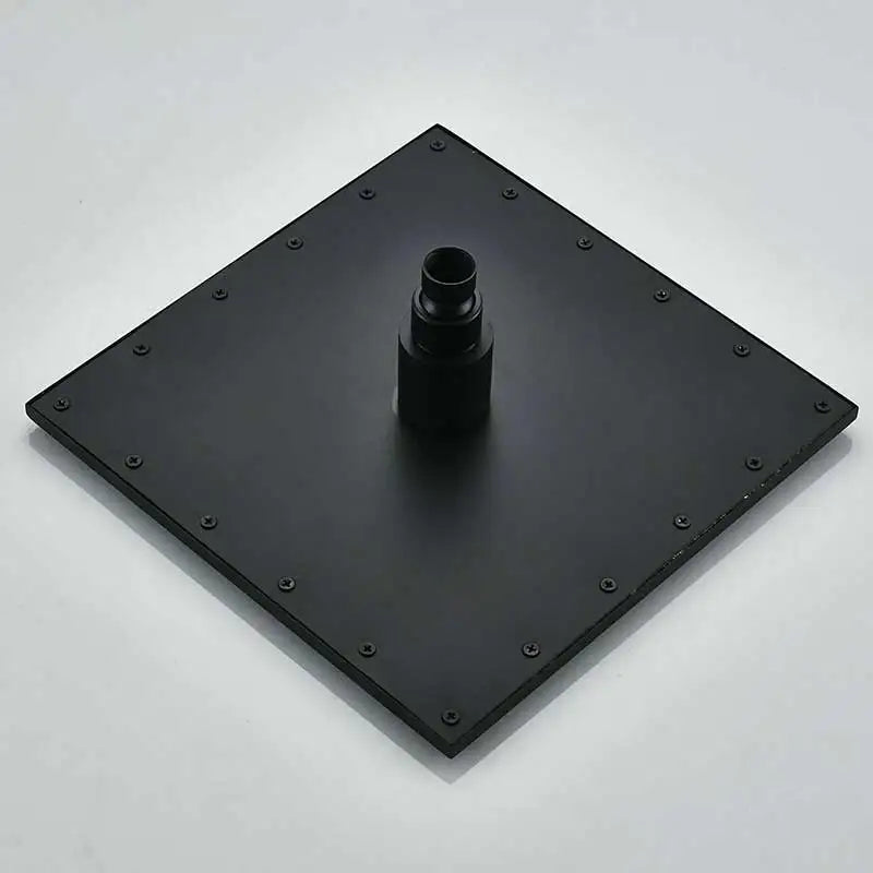 Matte Black Rain Shower Head LED Changing 16" Square Brass Shower Head Faucet Bathroom Accessory Top Over-head Shower Sprayer