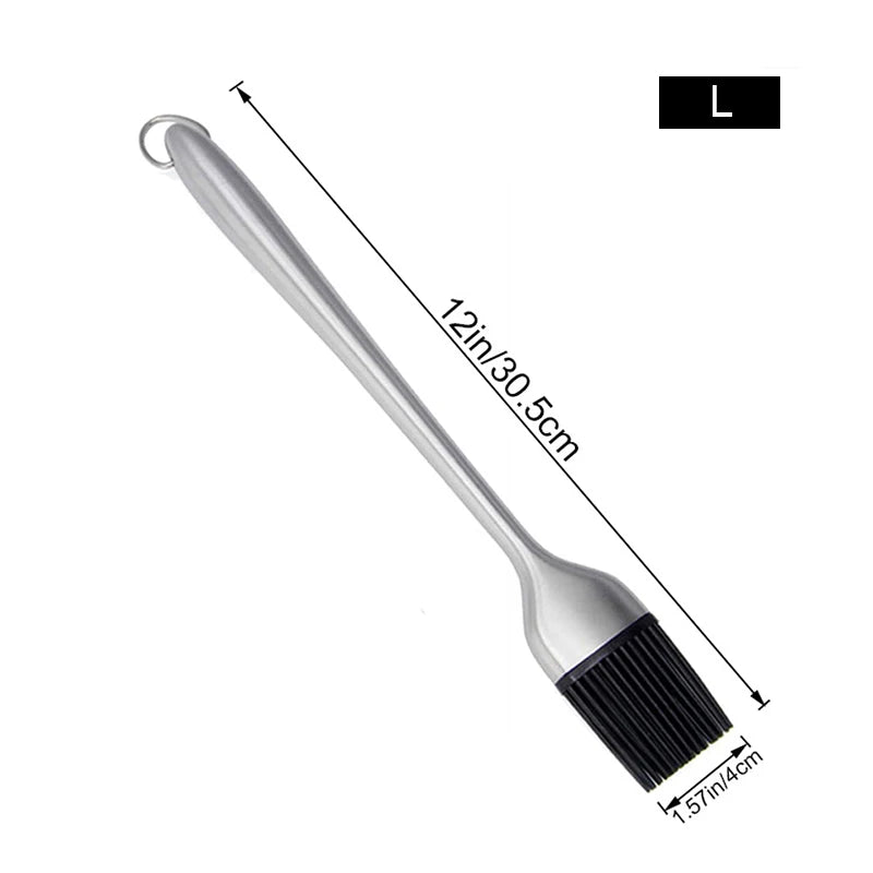 Silicone Basting Brush BBQ Grill Oil Sauce Brush Stainless Steel Handle Oil Brushes Butter Bread Brush BBQ Kitchen Accessories