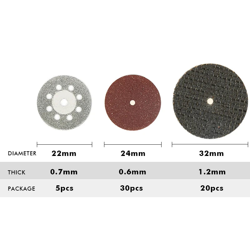 60PCS/lot Grinding Wheel Circular Saw Blade Dremel Accessoires Set Woodworking Metal Dremel Mini Drill Rotary Tool Accessories