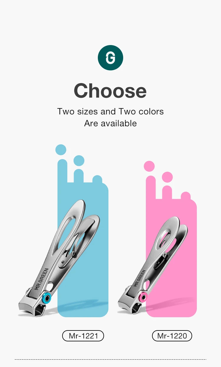MR.GREEN Nail Clippers Stainless Steel Two Sizes Are Available Manicure Fingernail Cutter Thick Hard Toenail Scissors tools