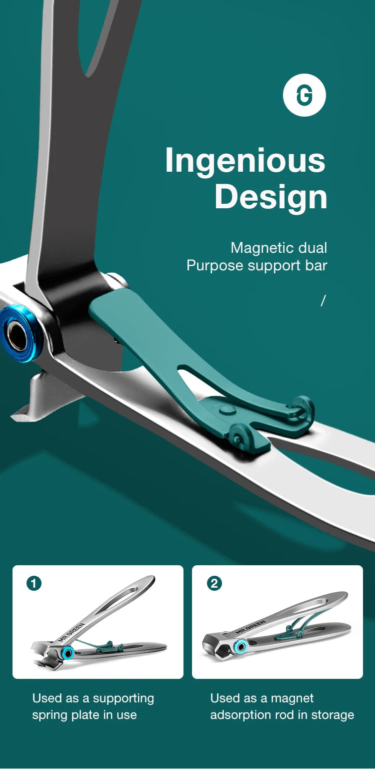 MR.GREEN Nail Clippers Stainless Steel Two Sizes Are Available Manicure Fingernail Cutter Thick Hard Toenail Scissors tools