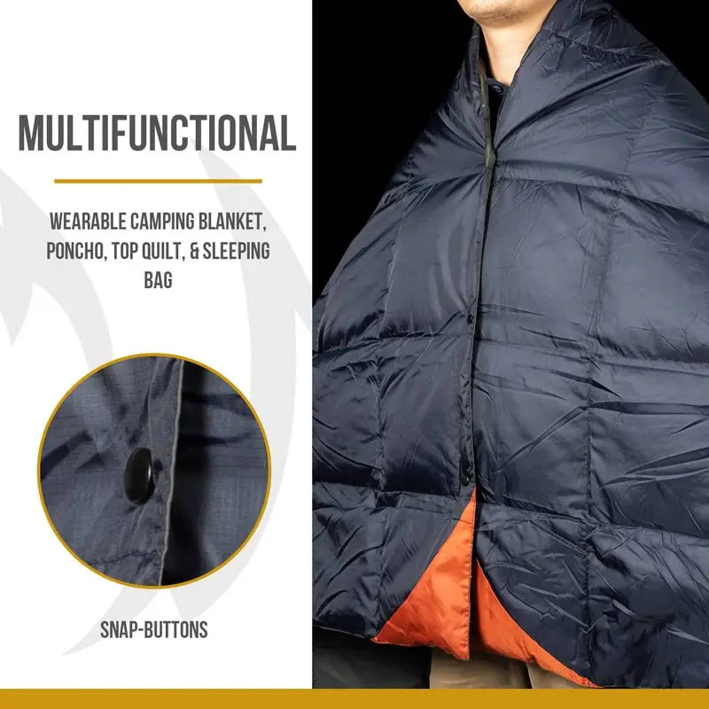 OneTigris Camping Blanket Foldable Travel Quilt For Outdoor Camping Hiking 3-season 1-person Fits 41°F-77°F(5°C-25°C)